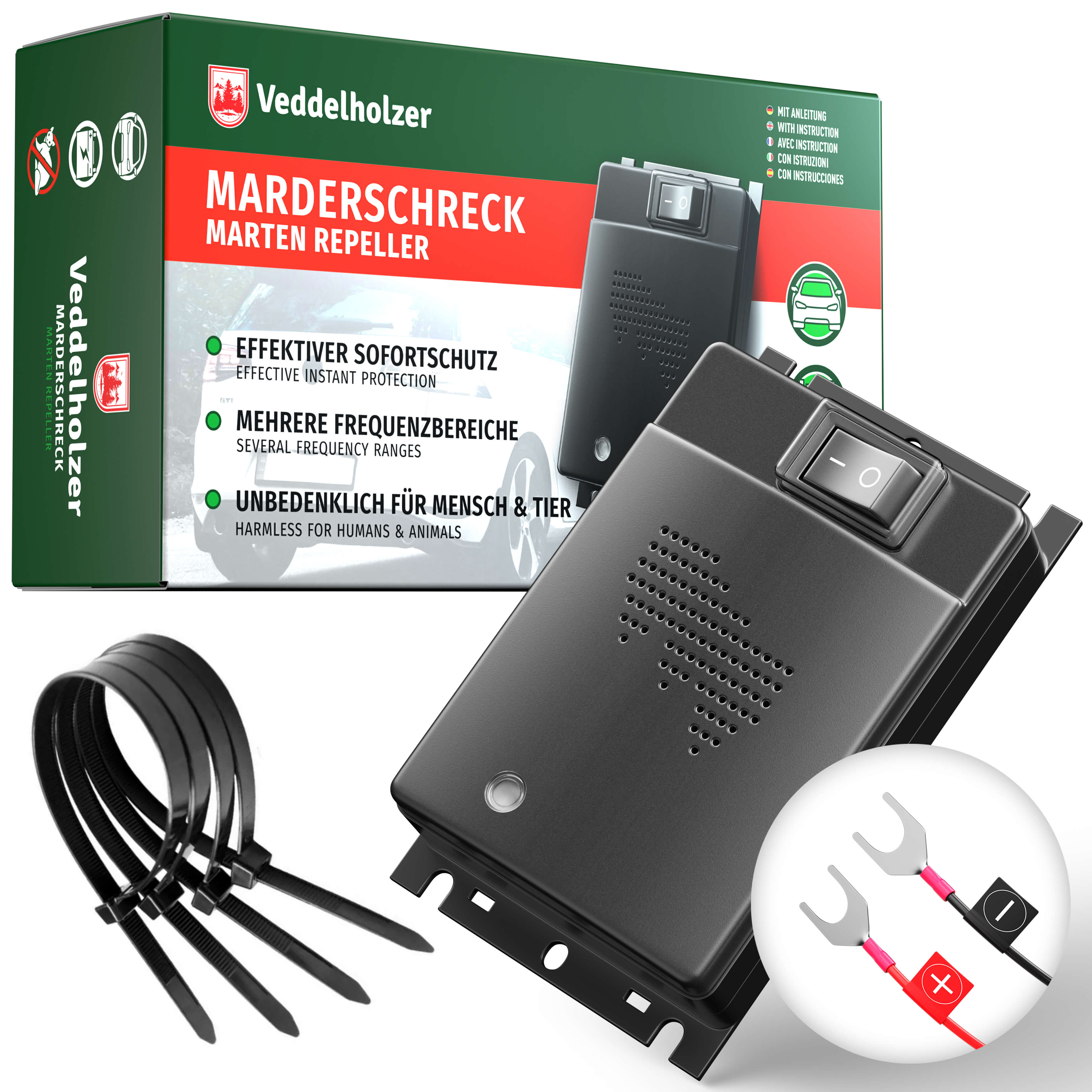 Ultraschall Marderschreck 12V Marderabwehr Marderschutz Marderfrei Marder  Auto 4024028031002