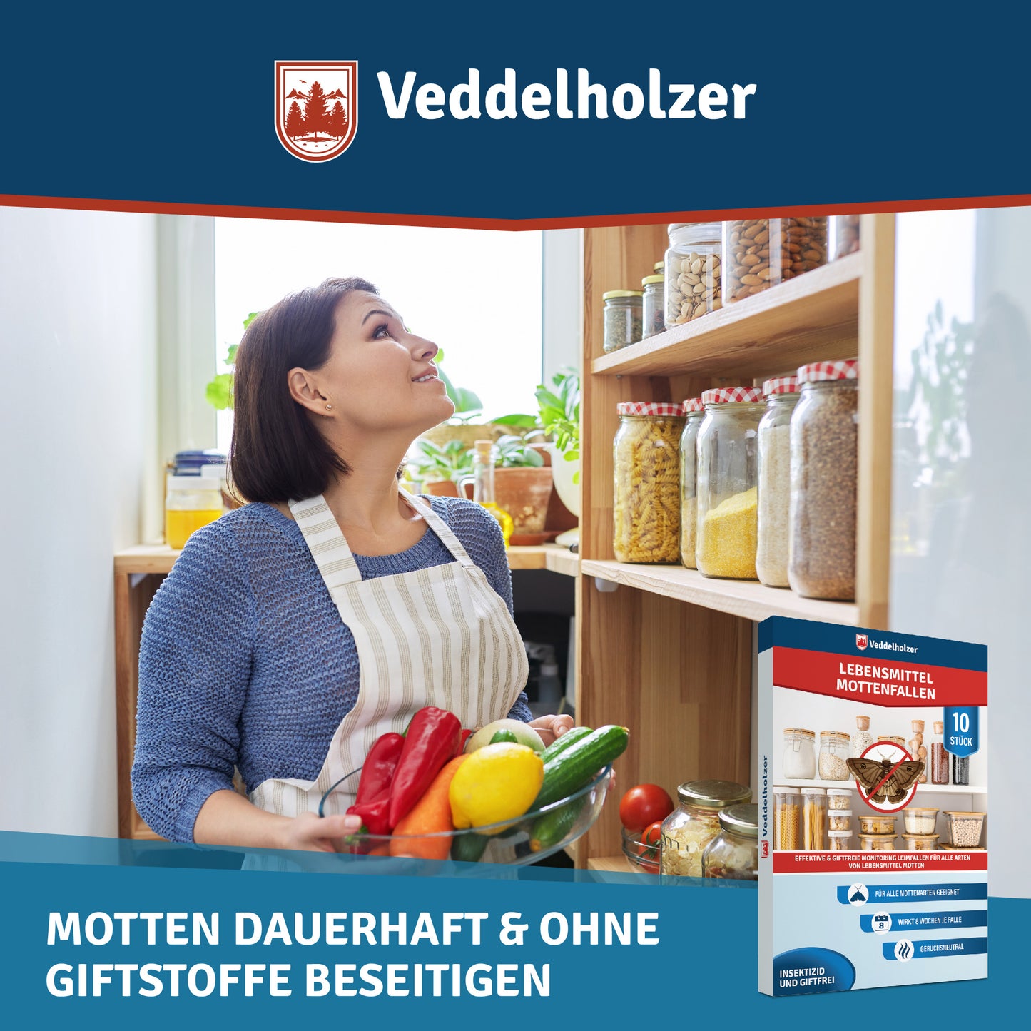 10 Stück Lebensmittelmotten-Falle mit Pheromon Lockwirkung