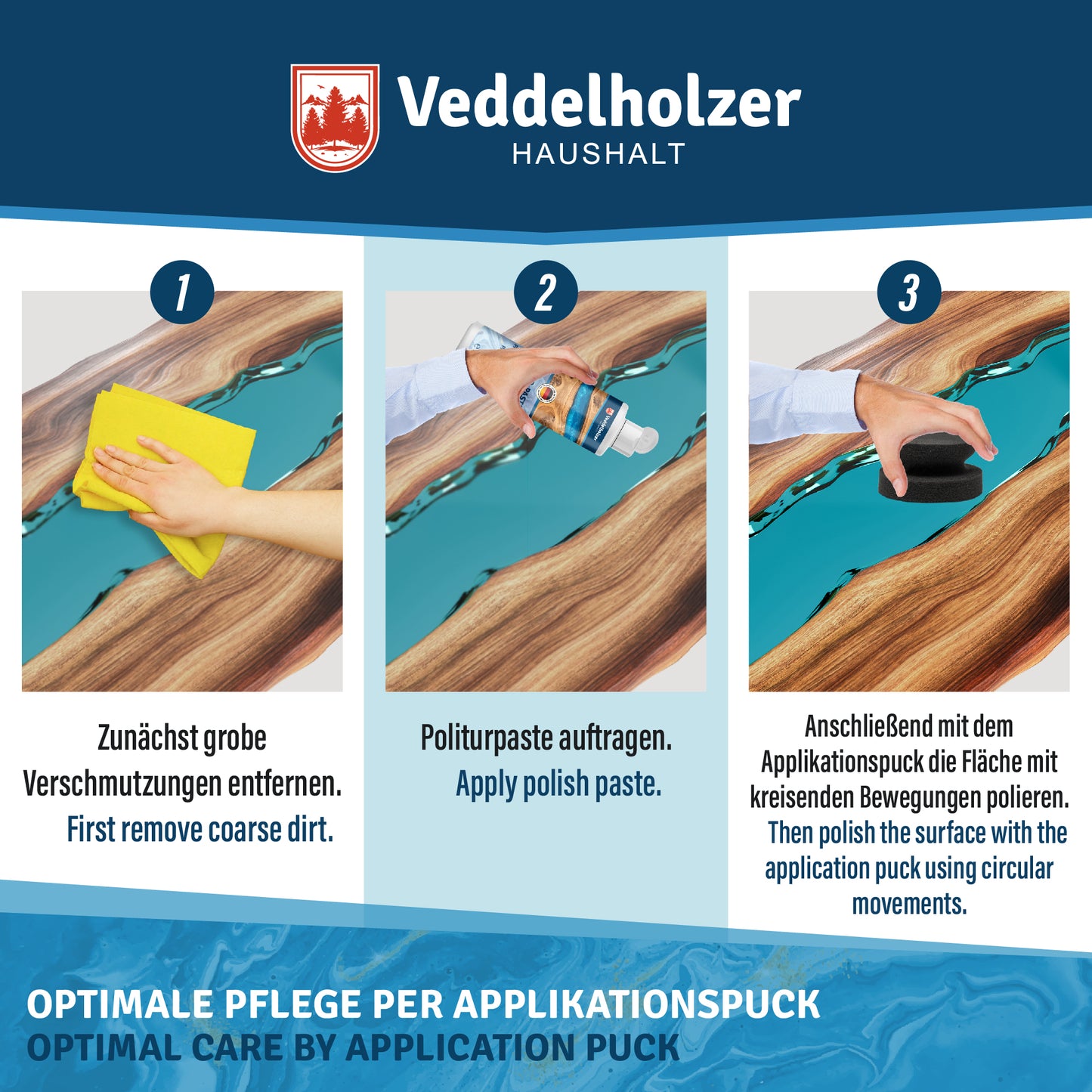 Veddelholzer 200 ml Profi Polierpaste + Polierschwamm