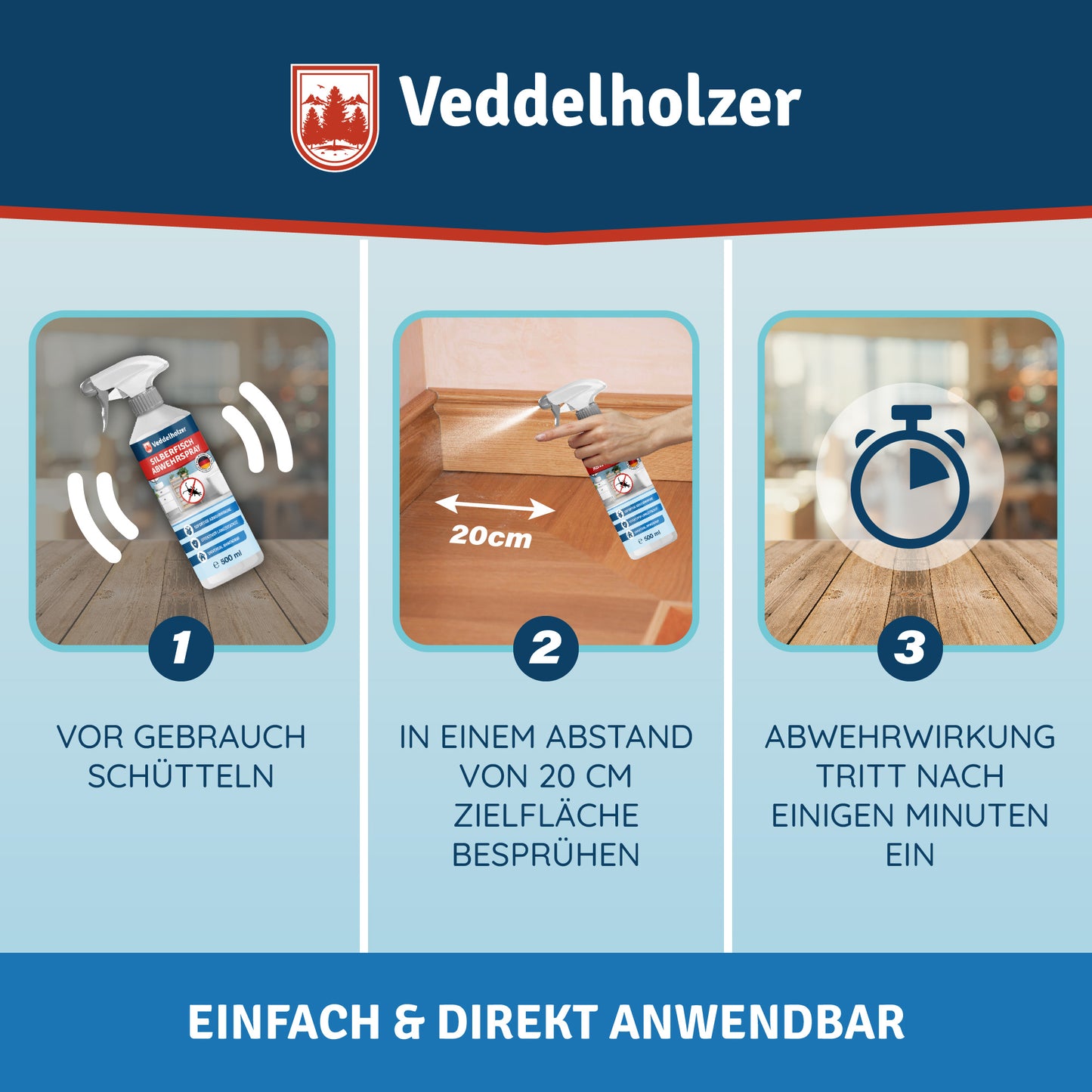 500 ml Papier- & Silberfisch Abwehrspray Laborgeprüfte Wirksamkeit