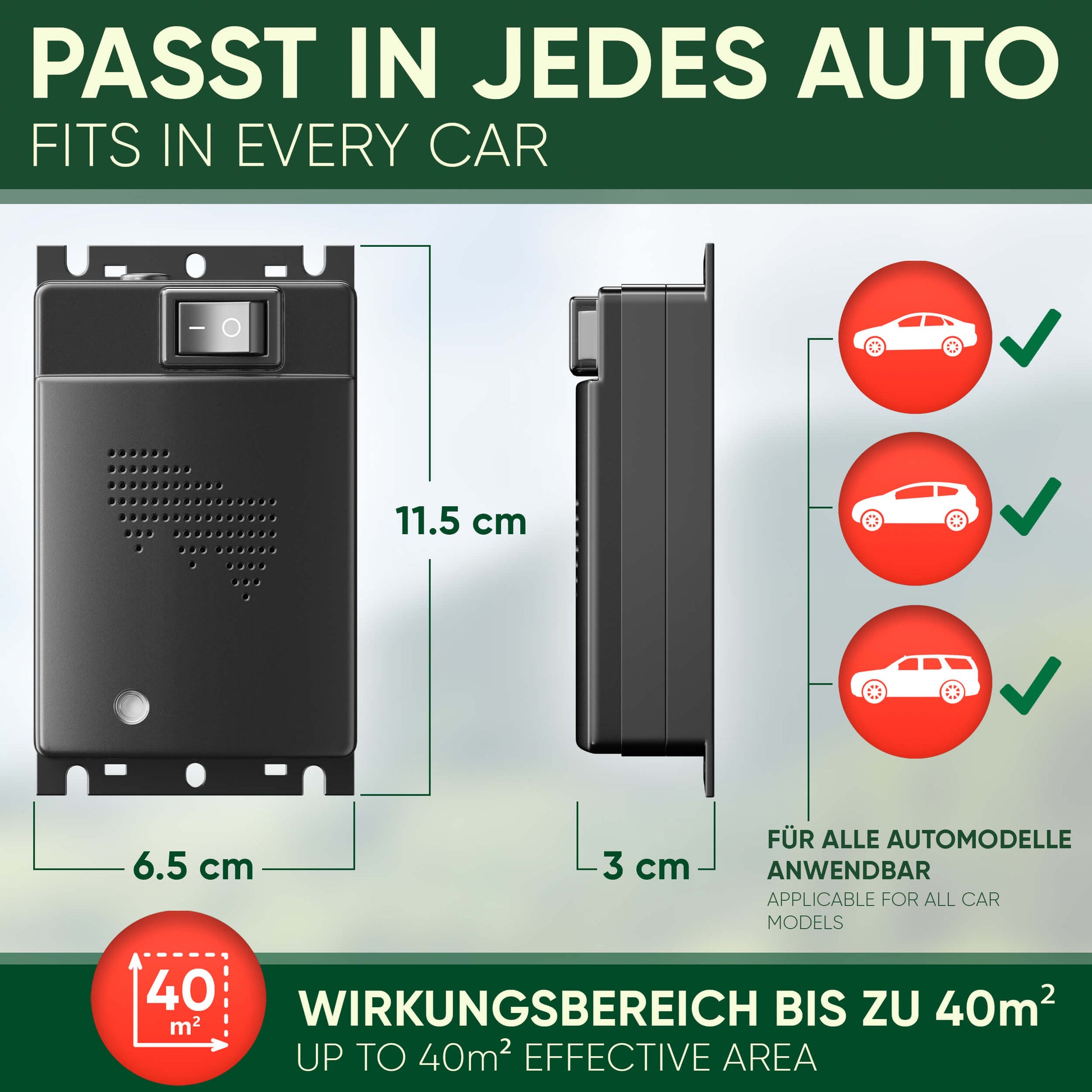 PATTLER® Marderschreck Auto Anschluss an 12V Autobatterie, Effektive  Marderabw 744111006963