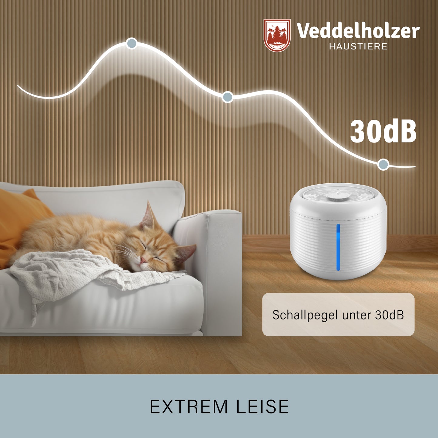 2.5 liter stylish automatic cat fountain with built-in LED display