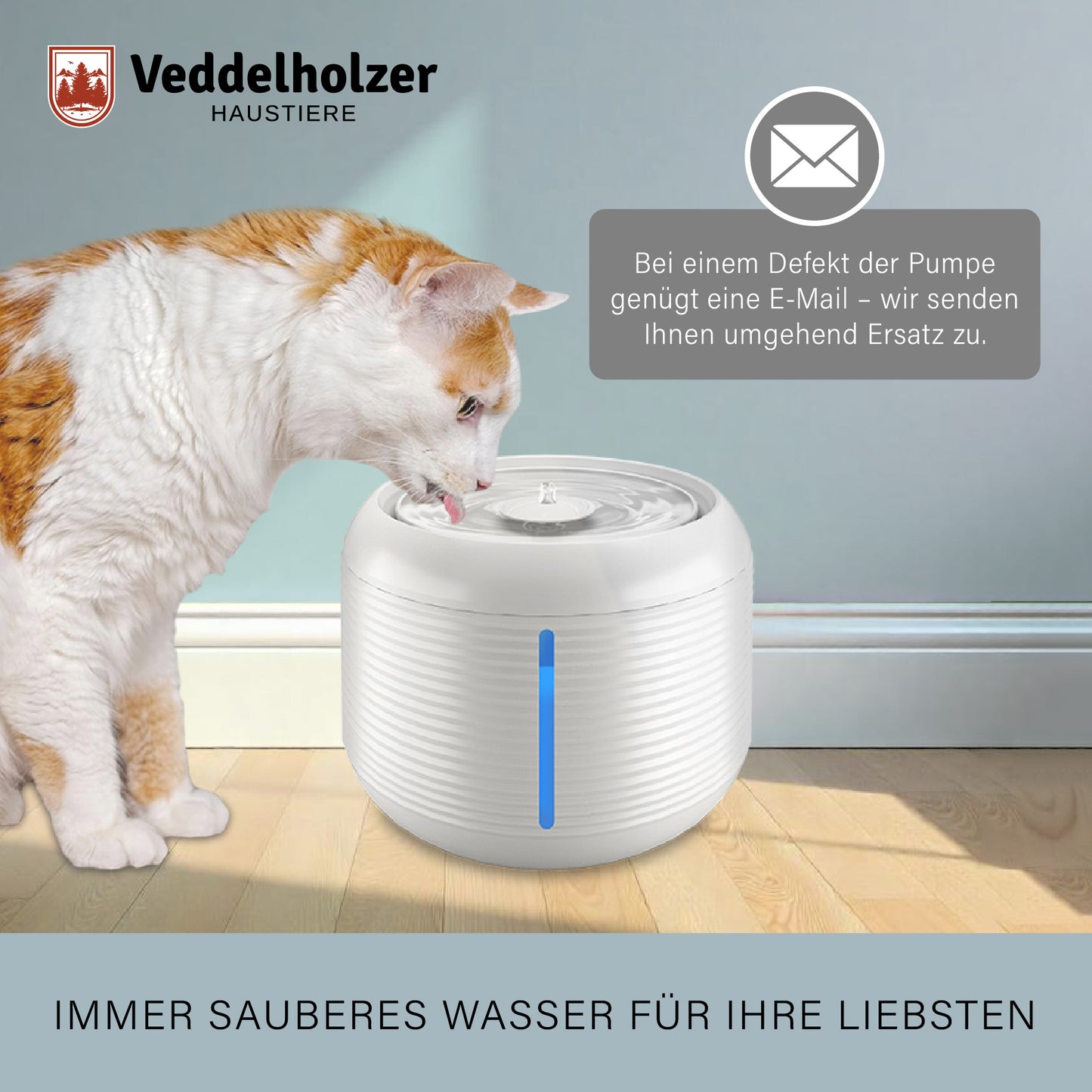 2.5 liter stylish automatic cat fountain with built-in LED display