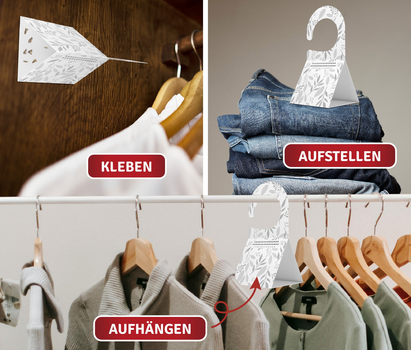8 mal Kleidermotten Falle mit Haken & Klebefläche Geruchslos & Giftfrei