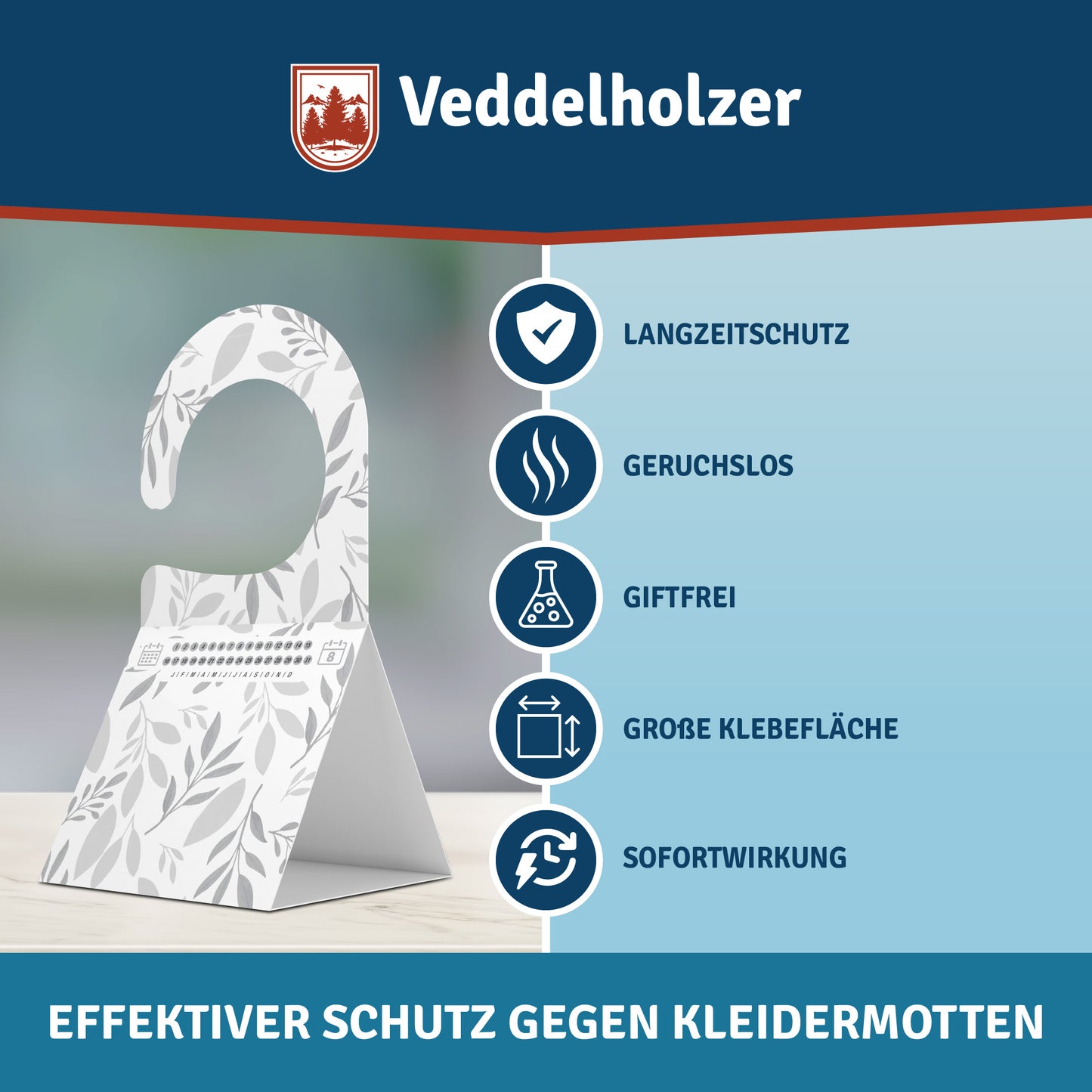 8 mal Kleidermotten Falle mit Haken & Klebefläche Geruchslos & Giftfrei